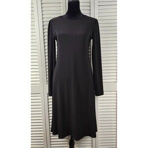 Norma Kamali Black Long Sleeve Jersey Swing Dress Size XS Style NK486101